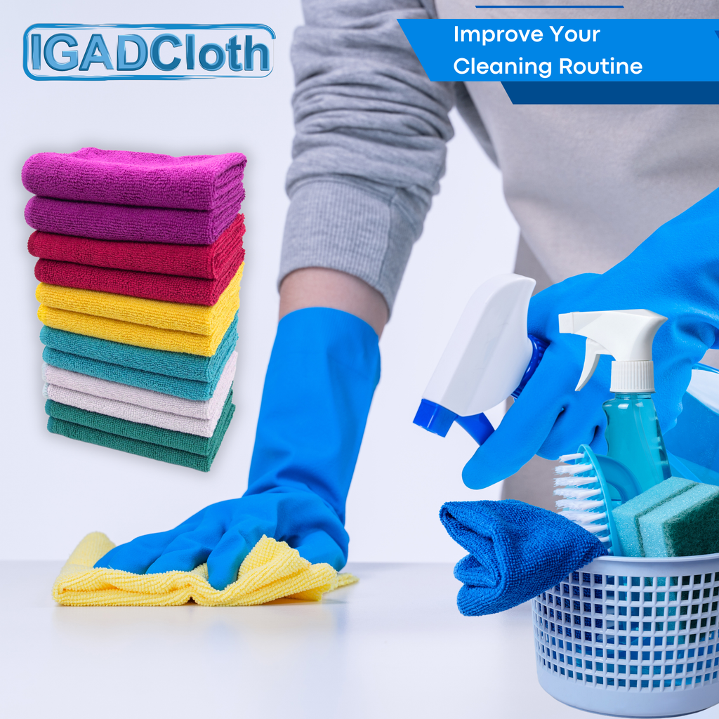 IGADPole Window Cleaning Bucket 12l + Free Microfibre Cleaning Cloths Set, 36 pcs Cleaning Cloths